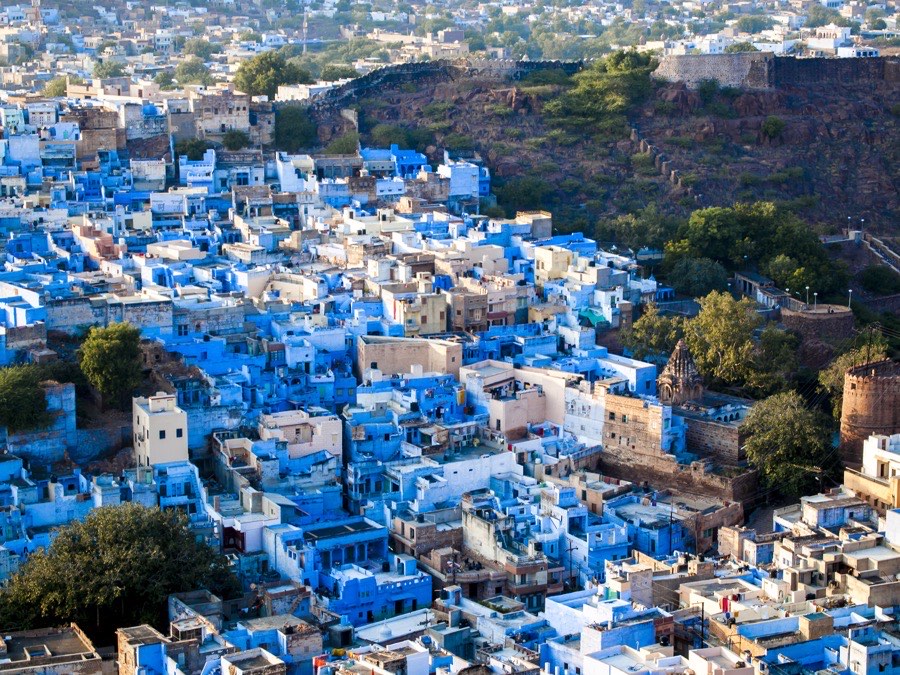 Aerial view of the Blue City, Jodhpur