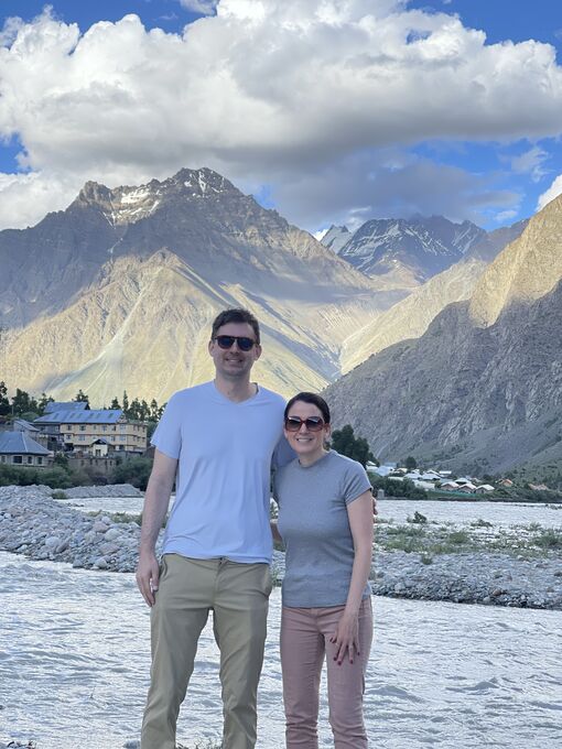 Travellers in the mountains of Ladakh